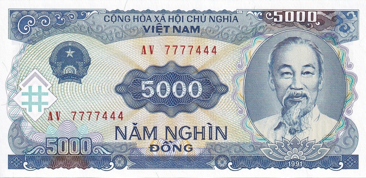 Viet Nam Vietnam 5000 Dong 1991 P 108 UNC