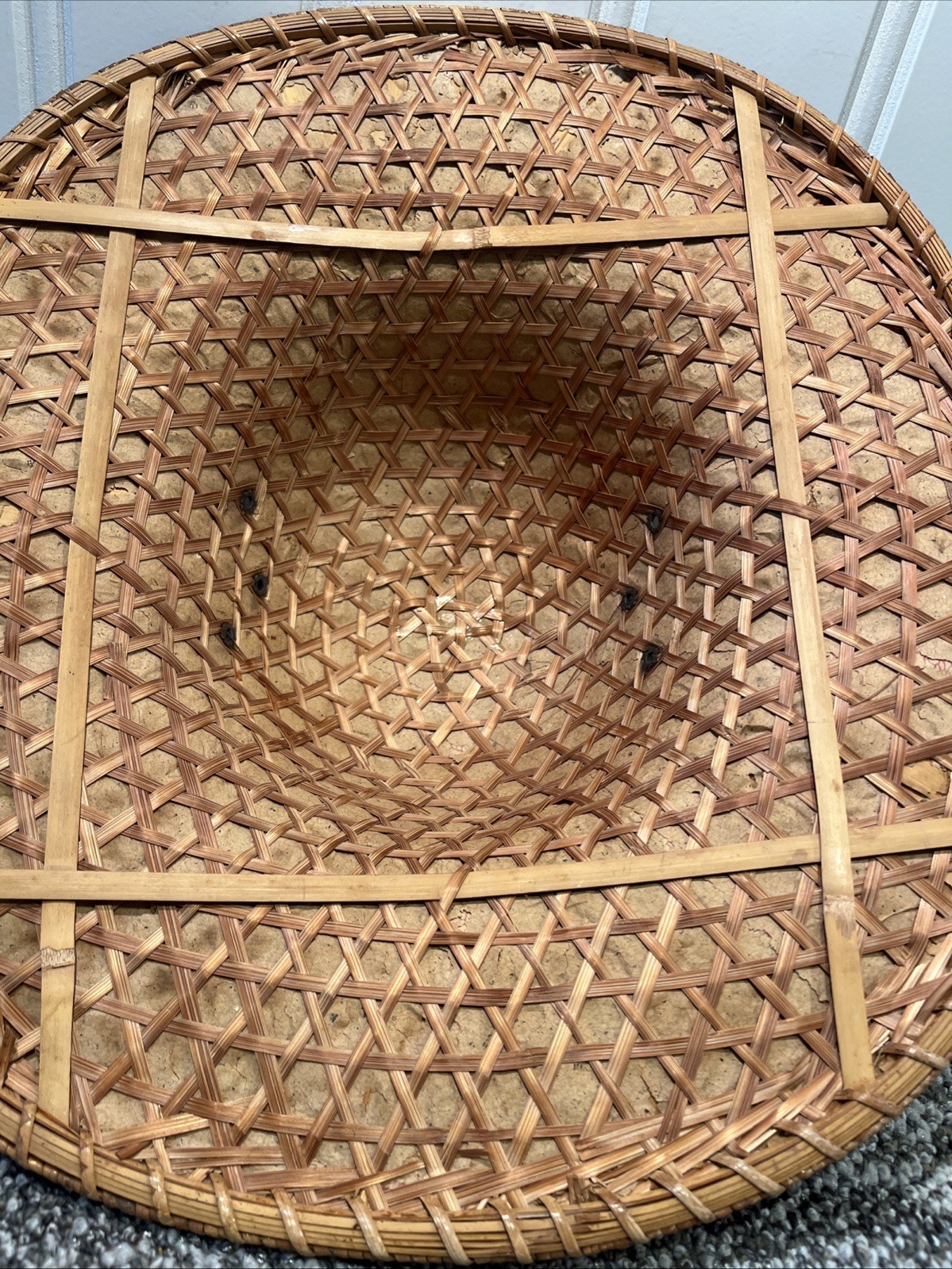 Vintage Old Chinese / Vietnam Woven Colonial Empire Hat Great Condition Decor