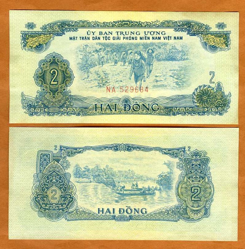 South Vietnam, 2 dong, ND (1963), P-R5, aUNC yellow tone