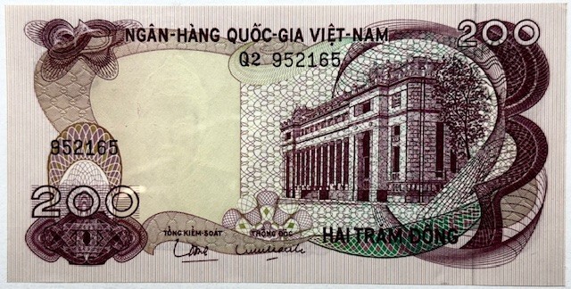 SOUTH VIETNAM – 200 Dong – ND(1970) – Pick-27a – Gem Crisp Uncirculated!