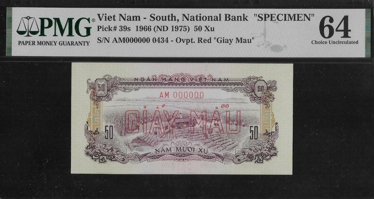South Vietnam P-39s 50 Xu 1966 (1975) Specimen PMG 64