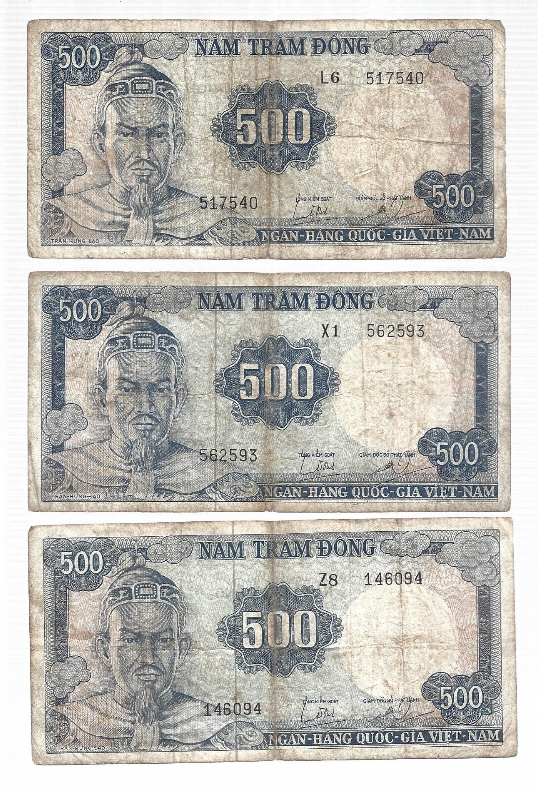 Vietnam 💥1966 ND… 1X 500 Dong … WMK: Tran Hung Dao 💥Lot#4675