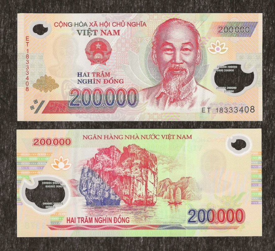 VIETNAM 200000 DONG P-123 2018 x 1 Pcs POLYMER HCM SHIP UNC Vietnamese BANK NOTE