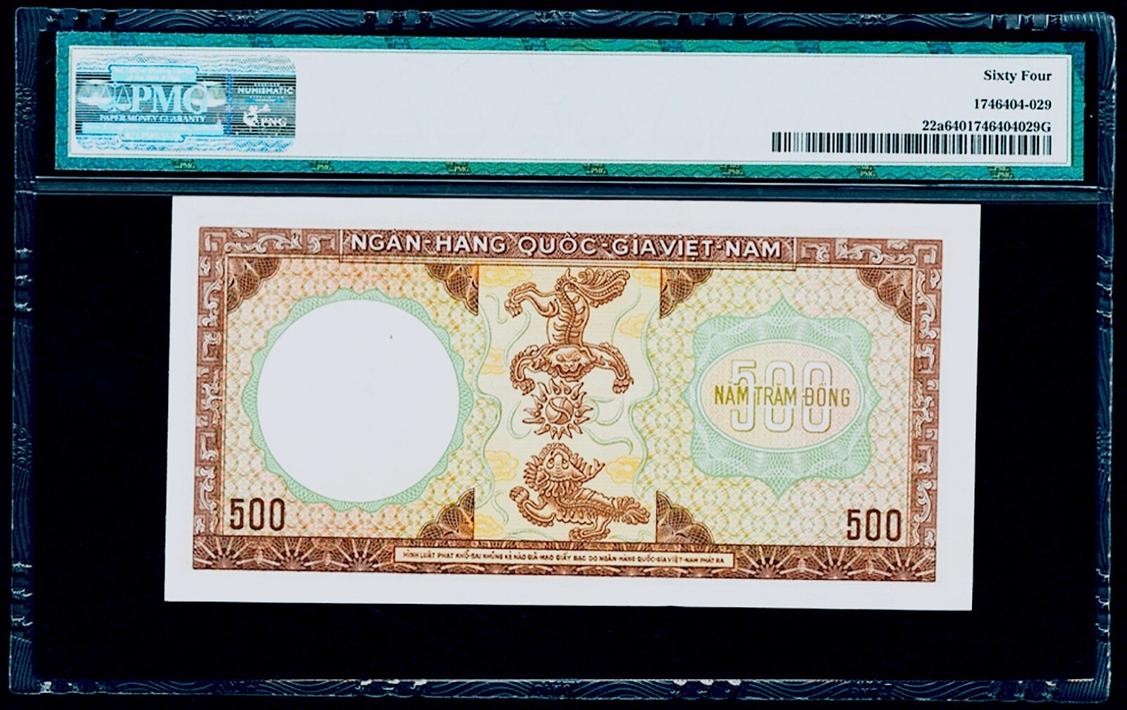 500 Đồng S. Việt Nam – National Bank Pick# 22a PMG 64 Choice Uncirculated