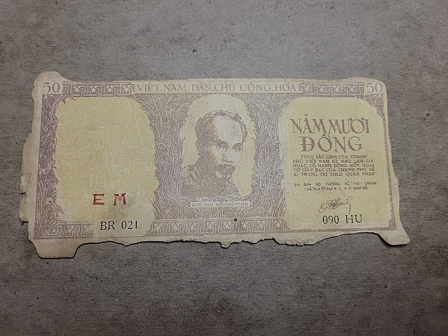 🇻🇳 Viet Nam North Vietnam 50 dong 1952 P-39 Banknote 033023-7
