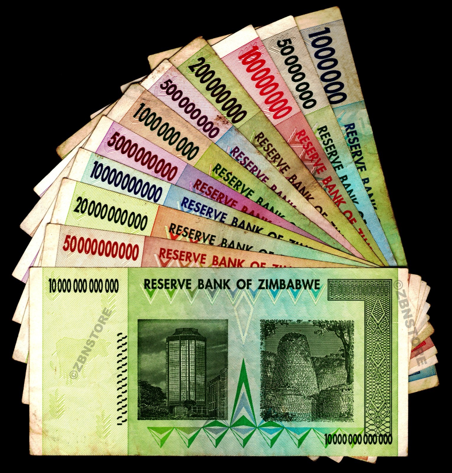 1 Million to 10 Trillion Zimbabwe Dollars + 20,000 Vietnam Dong Banknotes w/ COA
