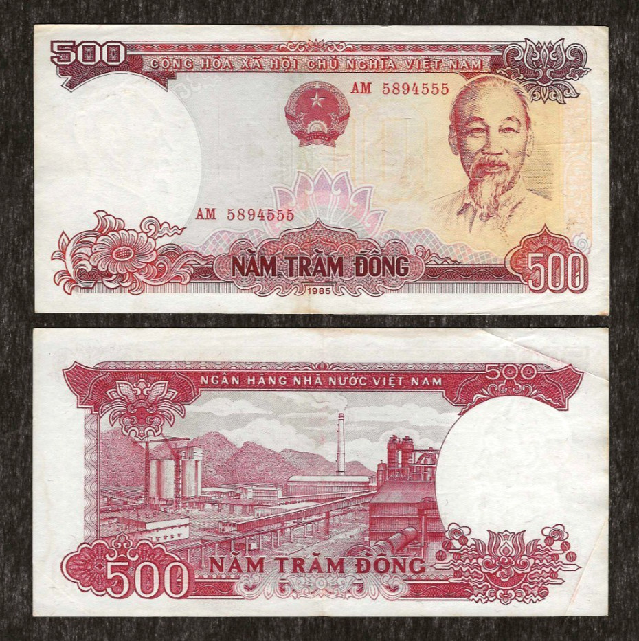 VIETNAM 500 DONG P-99 1985 x 1 Pcs AUNC HCM PORT Vietnamese CURRENCY BANK NOTE