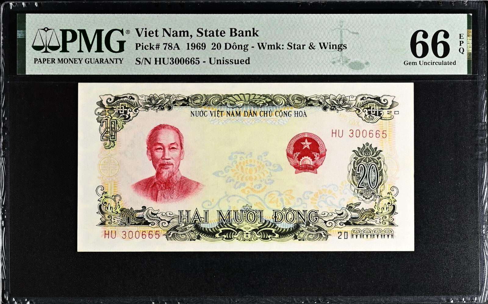Vietnam State Bank 1969 20 Dong Pick 78A PMG 66 EPQ