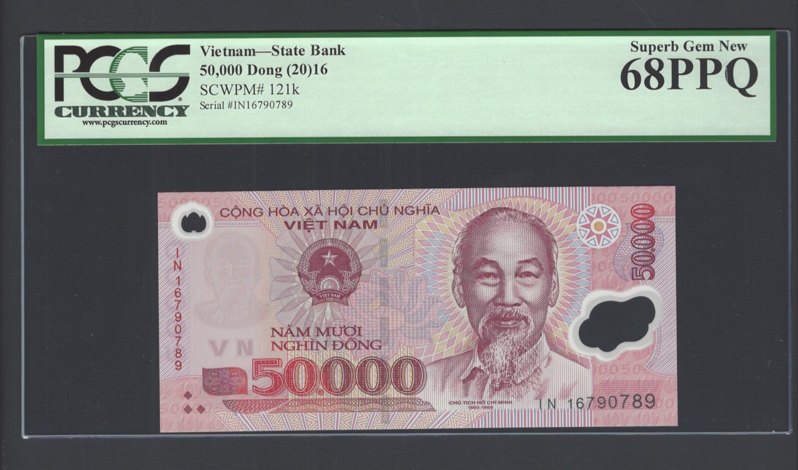 Viet Nam 50000 Dong 2016 P121k Uncirculated Grade 68