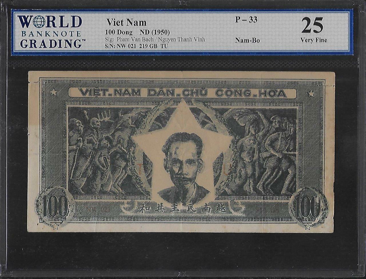 Vietnam P-33 100 Dong 1950 WBG 25