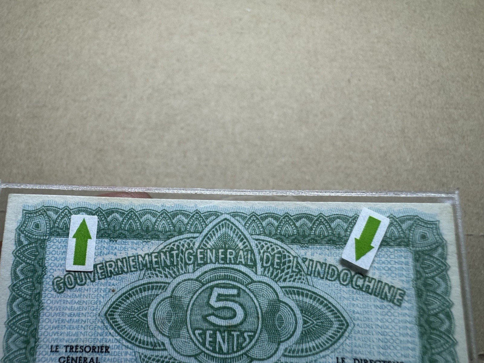 Minor Printing Error 5 Cent Indochine Indochina Banknotes 1942 Rare_LDP Shop.