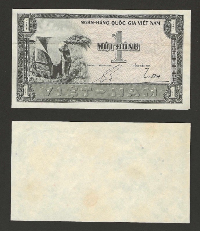 SOUTH VIETNAM 1 Dong 1955, P-11p Front Proof, Original AU, Uniface & Scarce.