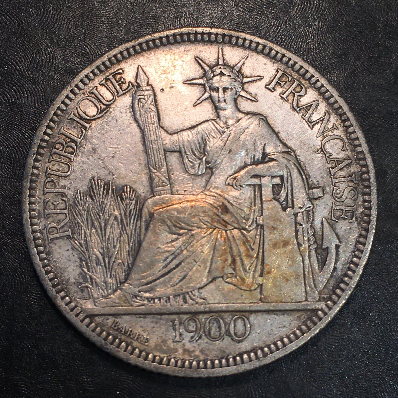 1900-A French Indo-China Piastre Silver Coin -Exact Coin Shown #R069