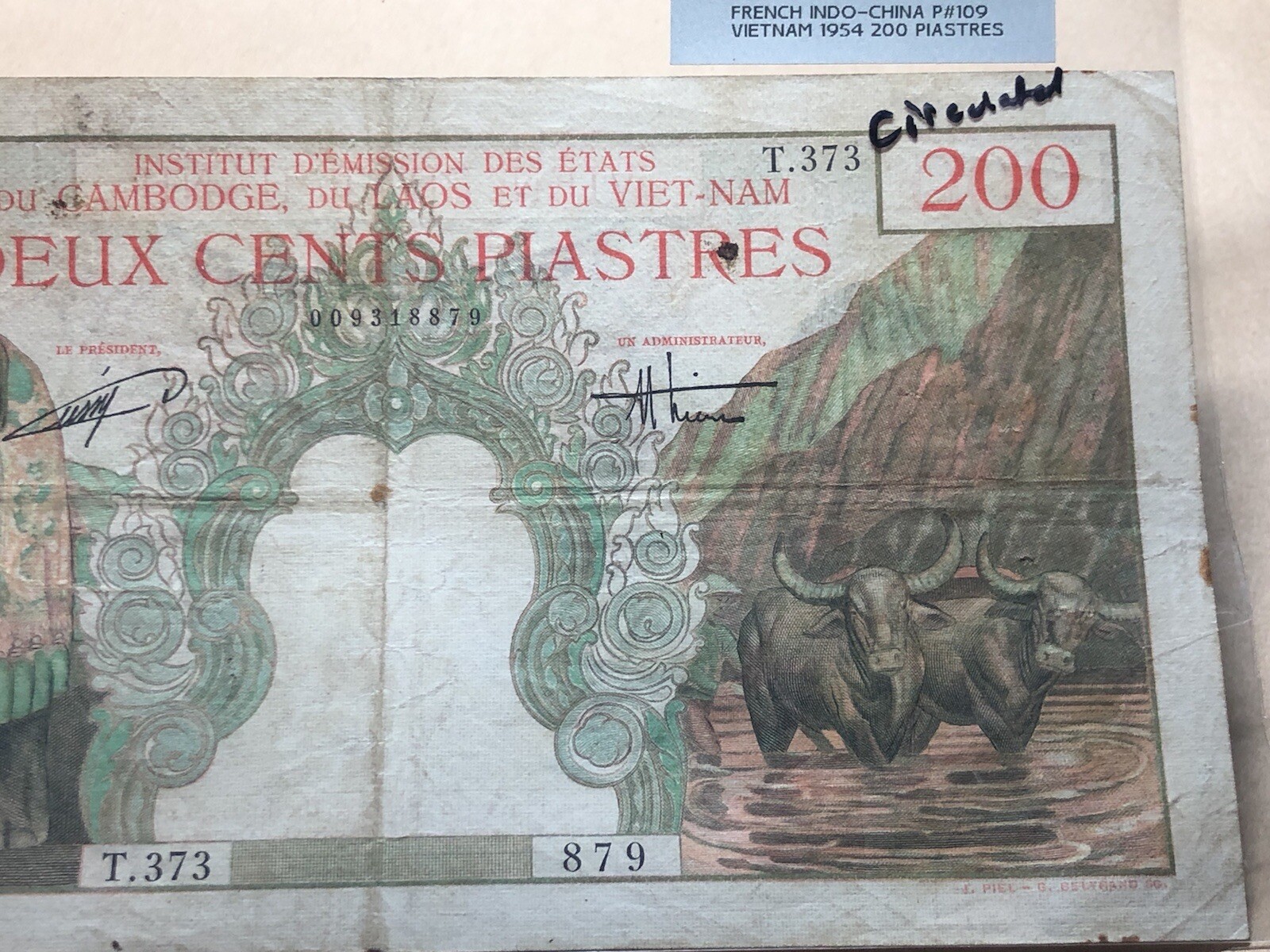 200 Piastres Bao Dao king Indochine 1953 Original Vintage Rare_LDP Shop.