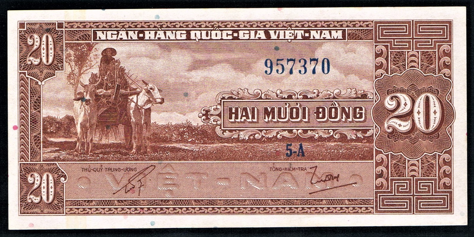 SOUTH VIET NAM – 20 DONG ND(1962) UNC P 6a