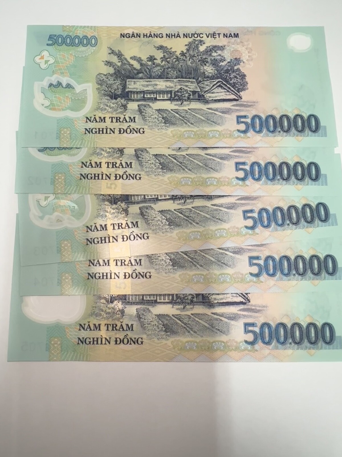 BRAND NEW 500,000 x 5 Vietnamese Dong Banknote (500K VND) Uncirculated (2.5 Mil)