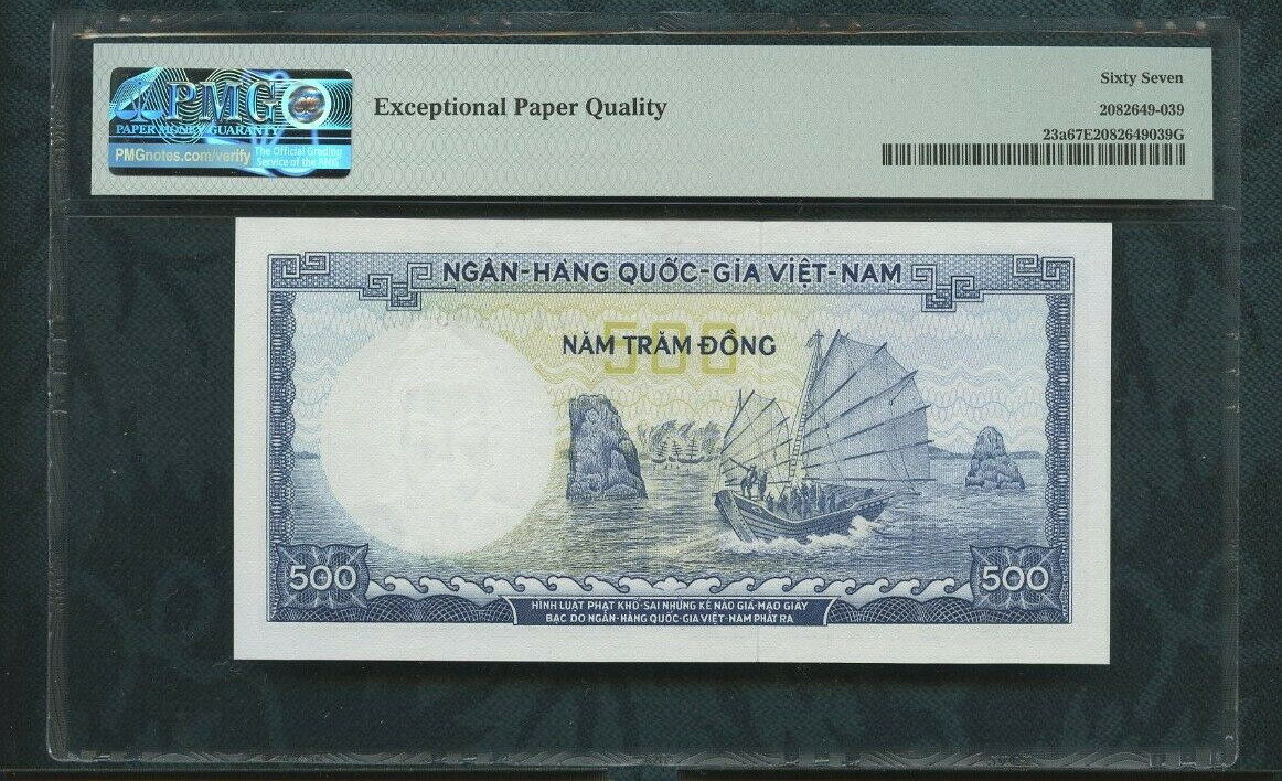 ND (1966) Viet Nam – South, National Bank 500 dong Pick# 23a PMG 67 EPQ