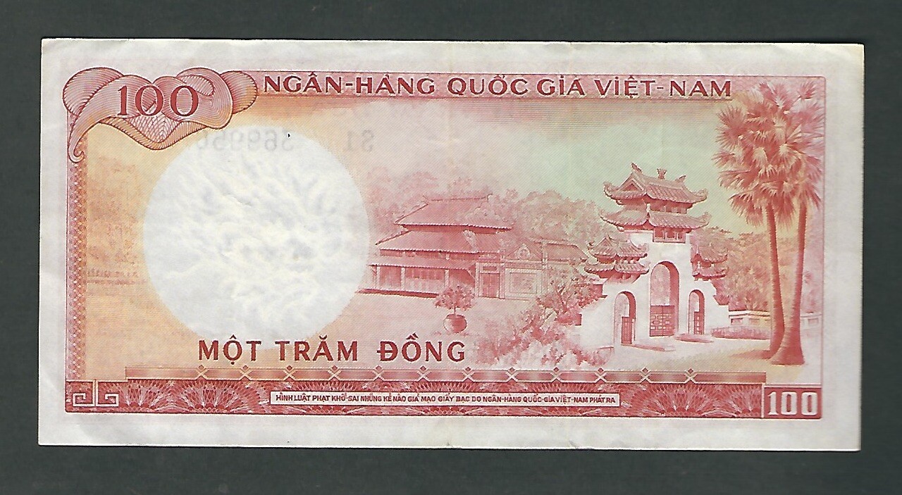 South Vietnam – 100 Dong 1966 !!Demon’s Head Watermark!!