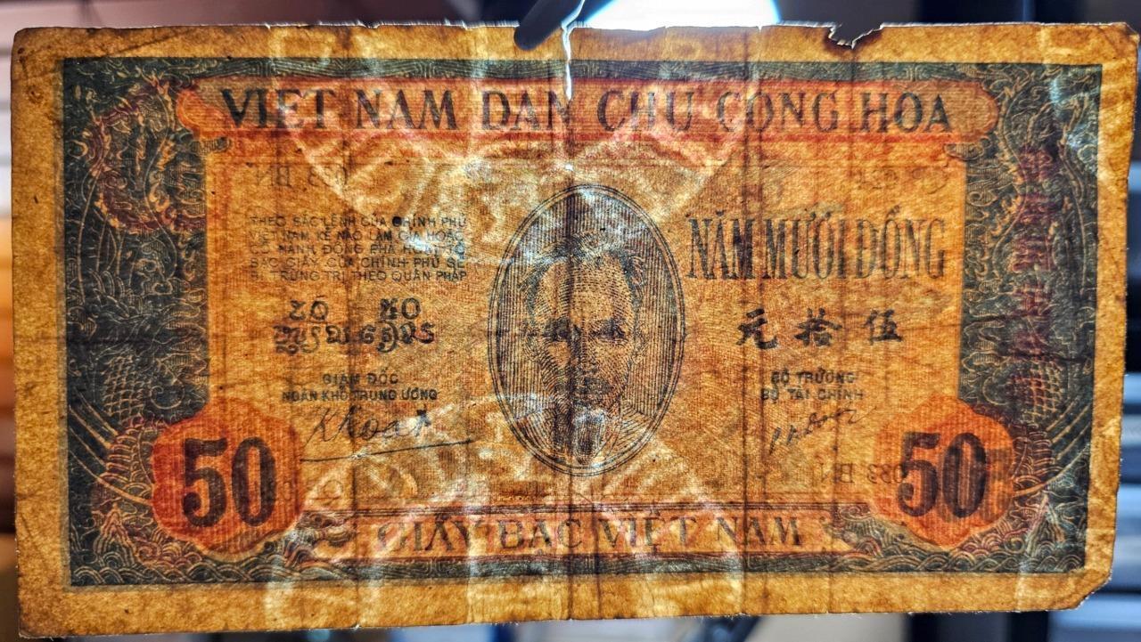 Vietnam P-11c 50 Dong 1947, Wmk Oval