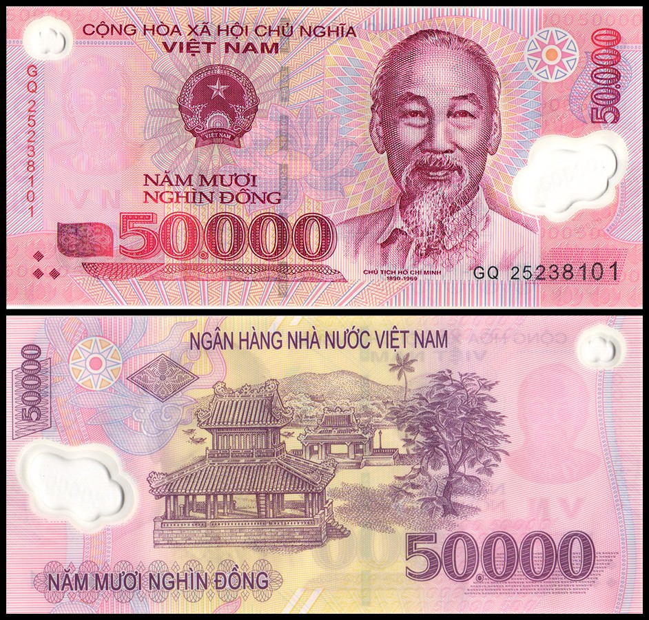 Vietnam 50000 Dong, 2025, P-121s, UNC, Polymer X 100 PCS Bundle Pack