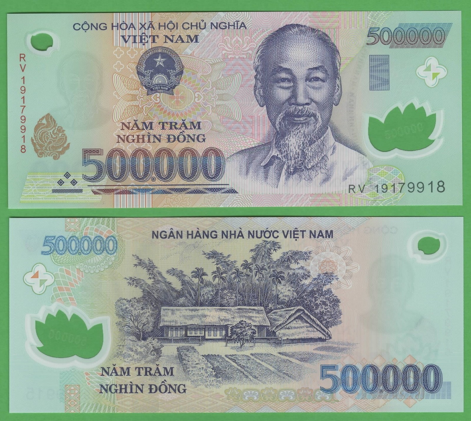 Vietnam 500,000 Dong Polymer Banknote Uncirculated World Inflation Currency