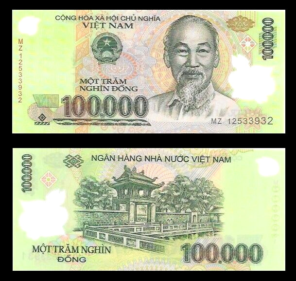 100, 000 Viet Nam Dong + A FREE 10, 000 New Iraqi Dinar Uncirculated Notes