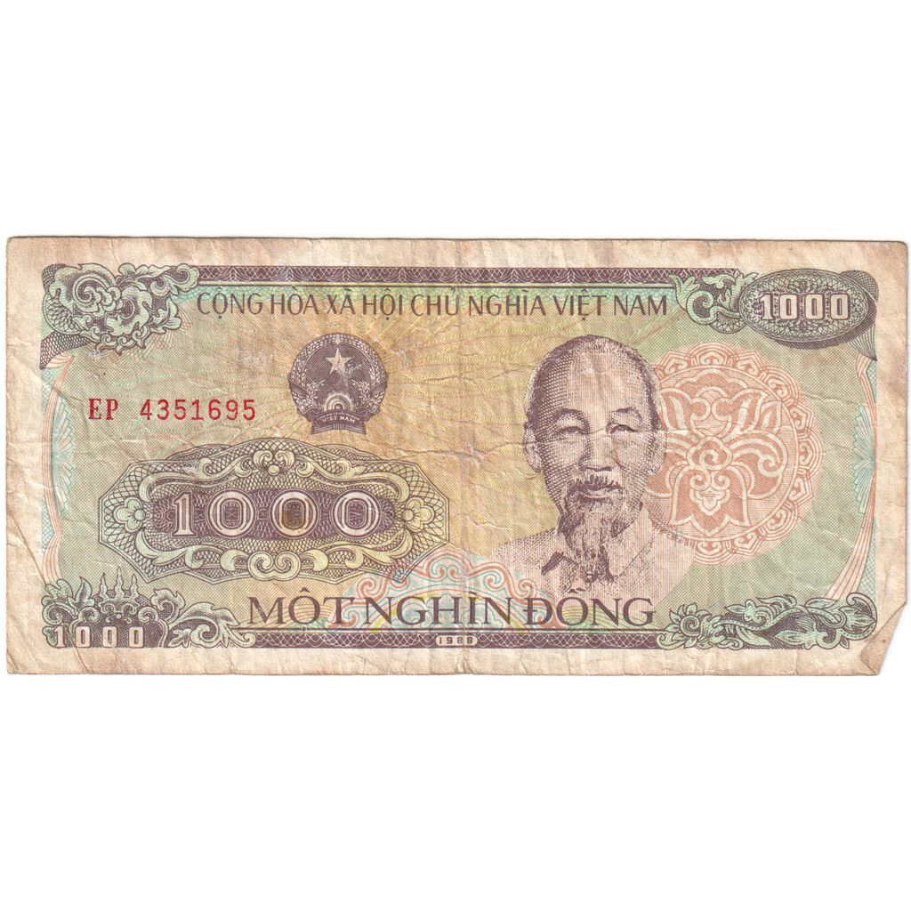 [#248297] Vietnam, 1000 D ox ng, 1988, KM:106a, VF