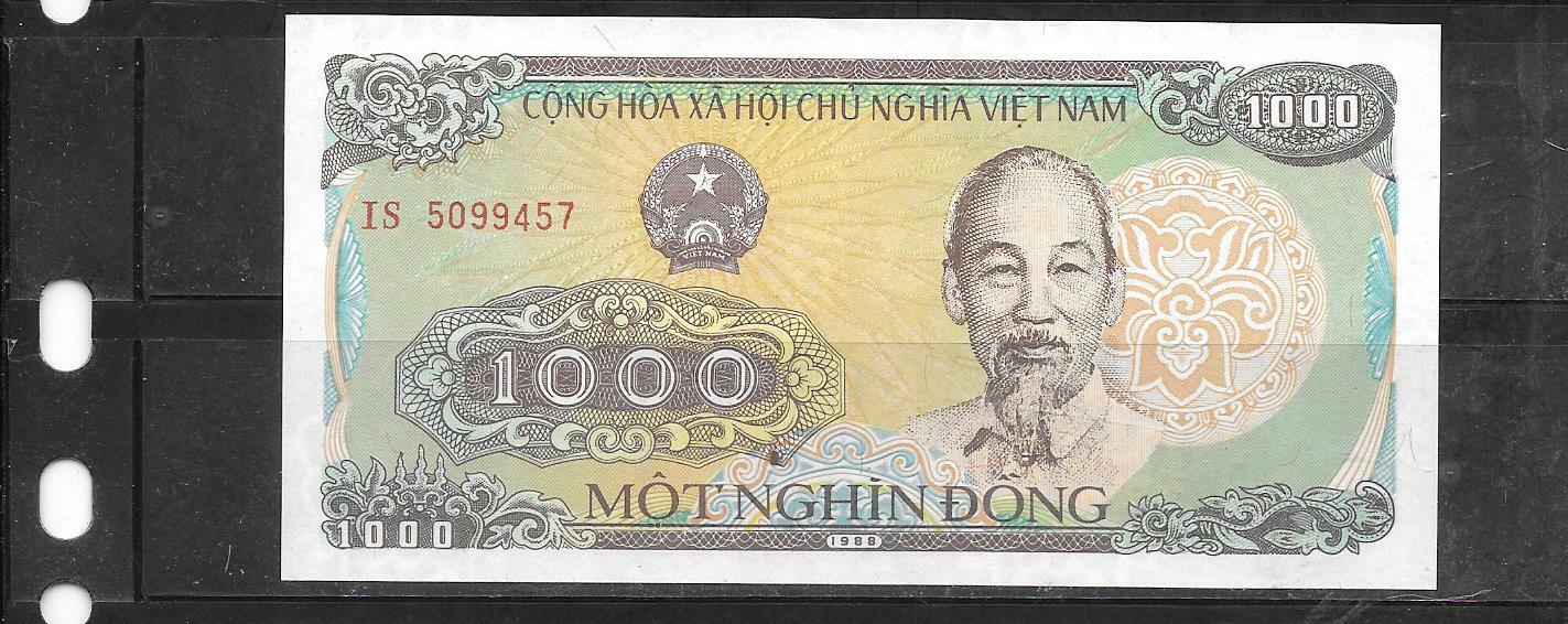 VIETNAM #106A 1988 MINT UNC OLD 1000 DONG BANKNOTE NOTE BILLPAPER MONEY