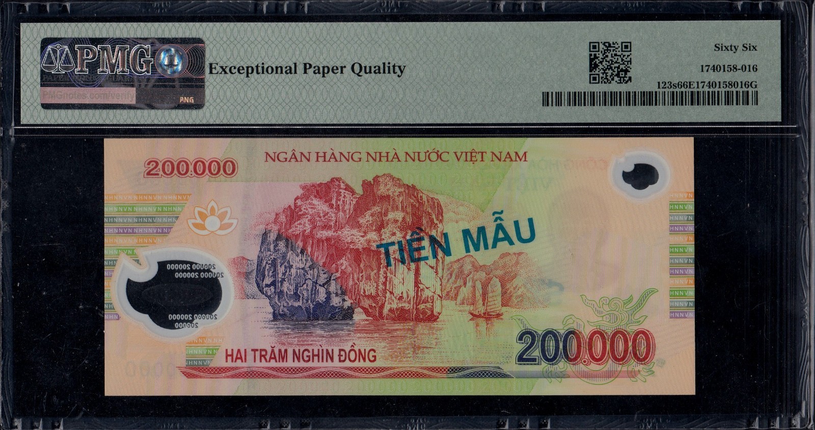 Vietnam 200,000 Dong 2006 Specimen P123s PMG 66