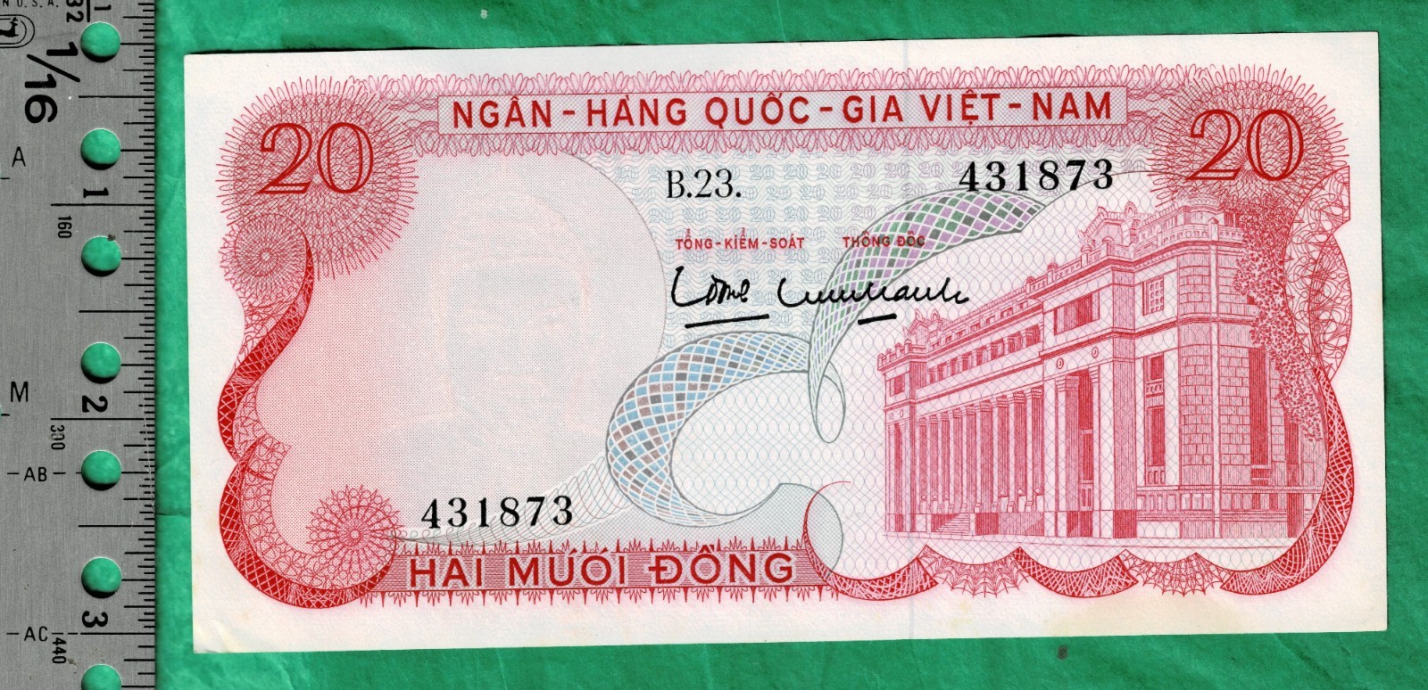 South Vietnam 20 Dong 1970 – Vietnam War Era Banknote Paper Money UNC