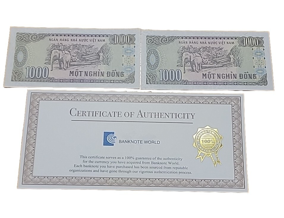 VIETNAM 1000 Dong Year 1988 ×2 Banknote World Paper Money UNC Currency