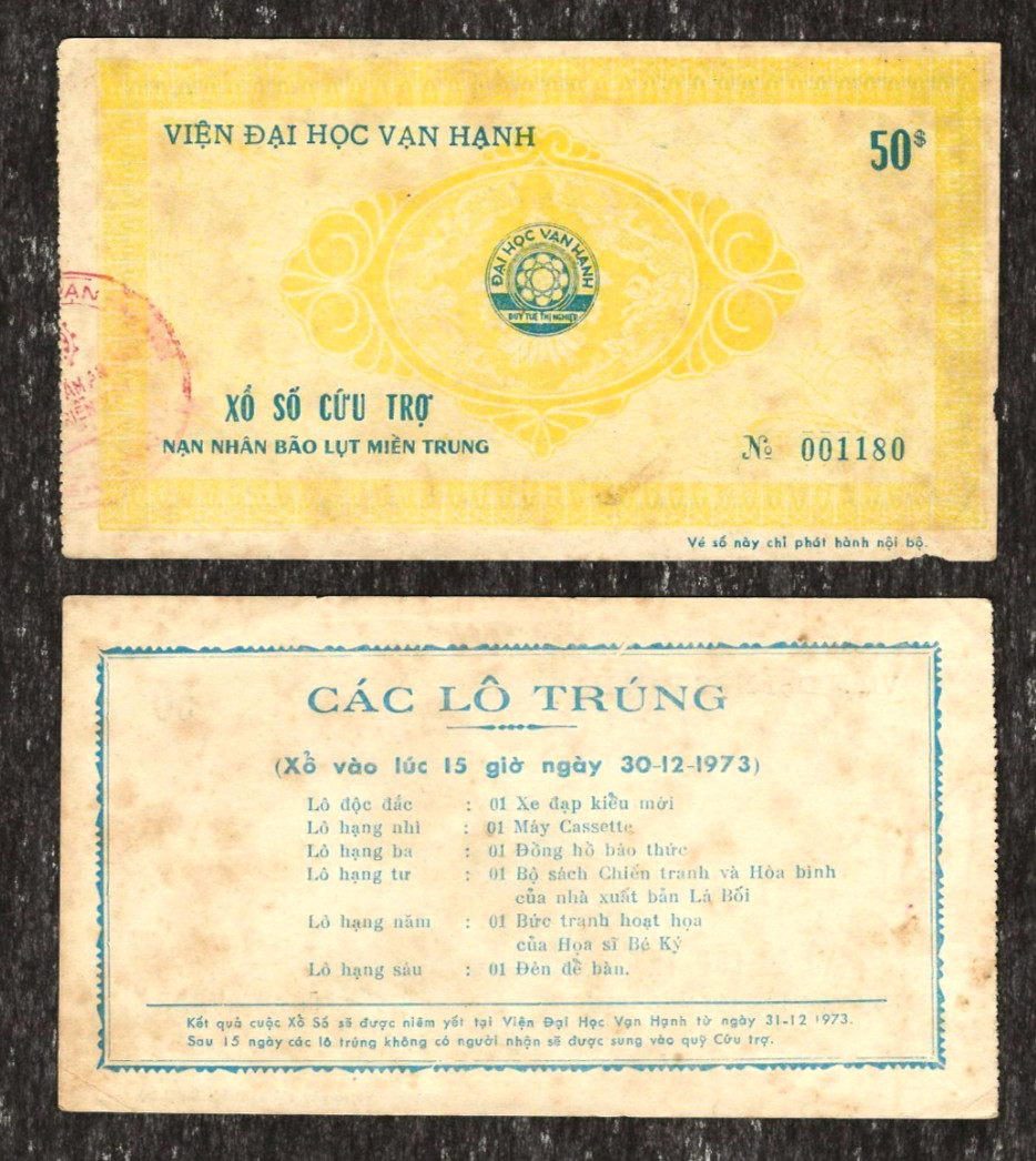 VIETNAM SOUTH $50 DOLLARS BOND 1973 x 1 RARE VINTAGE CERTIFICATE EMERGENCY ISSUE