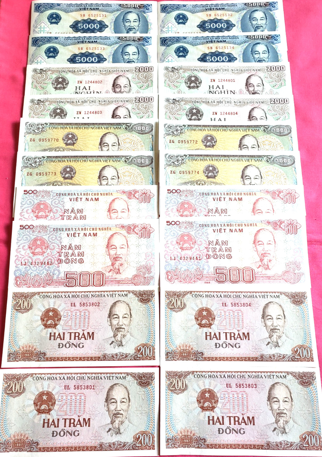 Vietnam Viet Nam Money Dong 20 PCS Set Mixed Denominations UNC World Paper Money