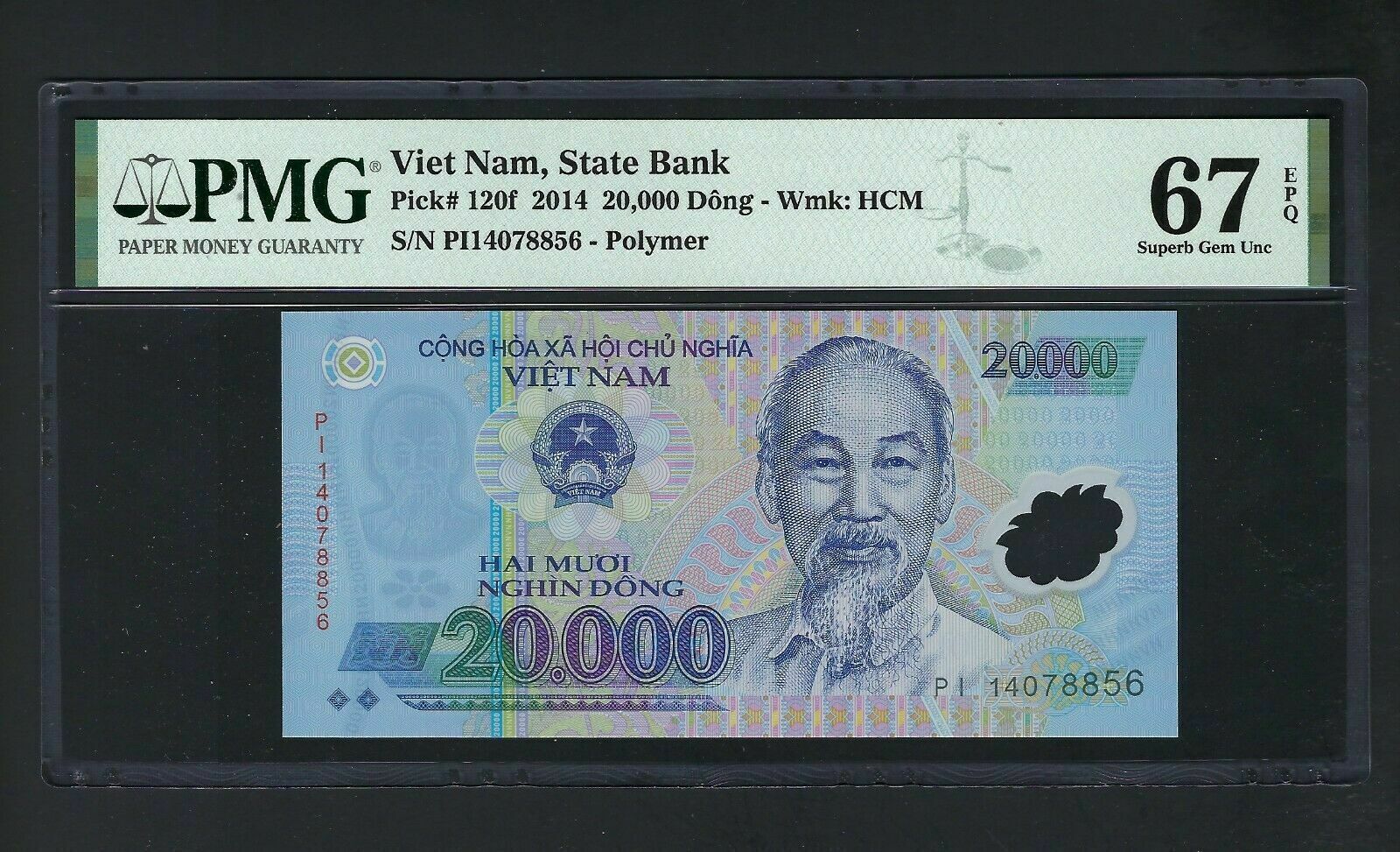 Viet Nam 20000 Dong 2014 P120f Uncirculated Grade 67