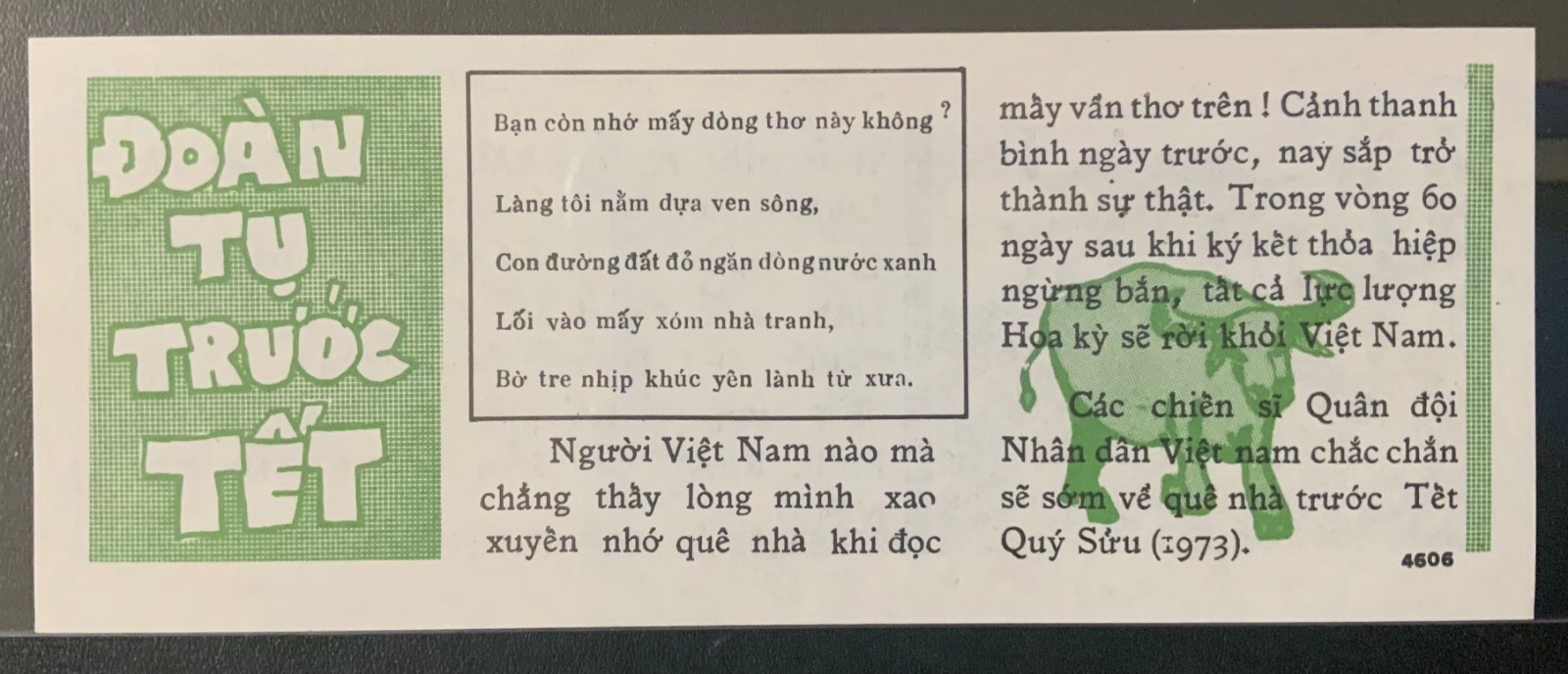 1973 VIETNAM USA PROPAGANDA – PEACE TALKS NOTE!