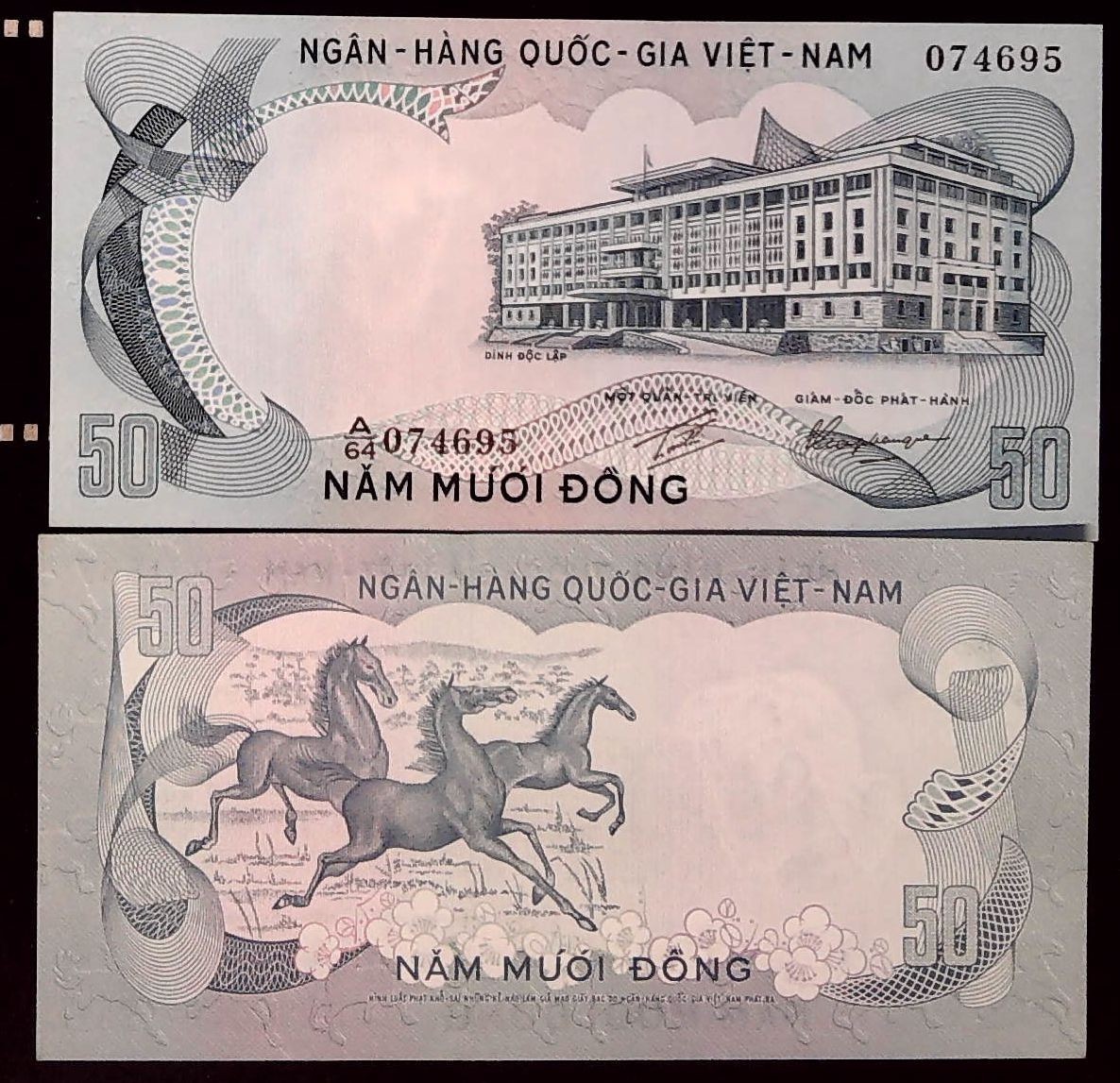 1972 VIETNAM 50 DONG UNC BANKNOTE #WN18947