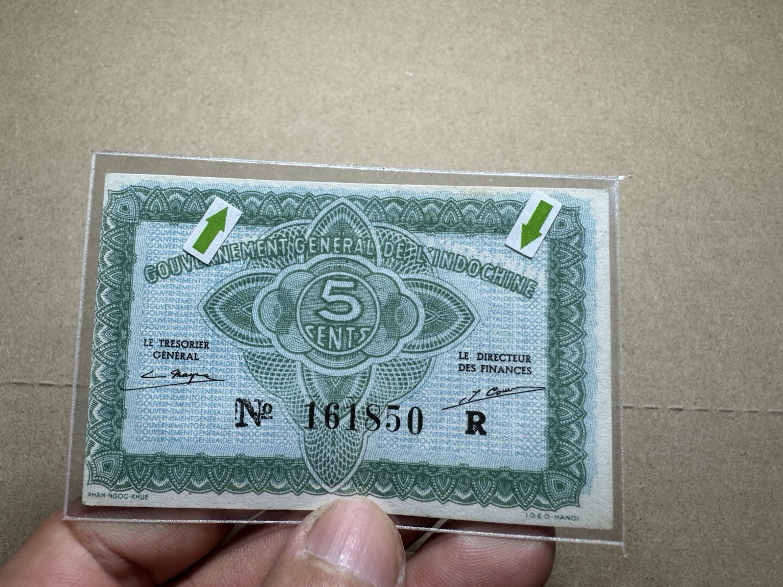 Minor Printing Error 5 Cent Indochine Indochina Banknotes 1942 Rare_LDP Shop.