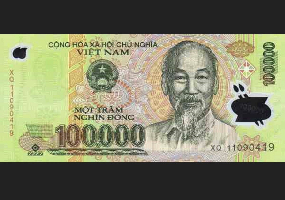 One Million Vietnamese Dong: Ten (10) x 100,000 VND Polymer Banknotes CIR