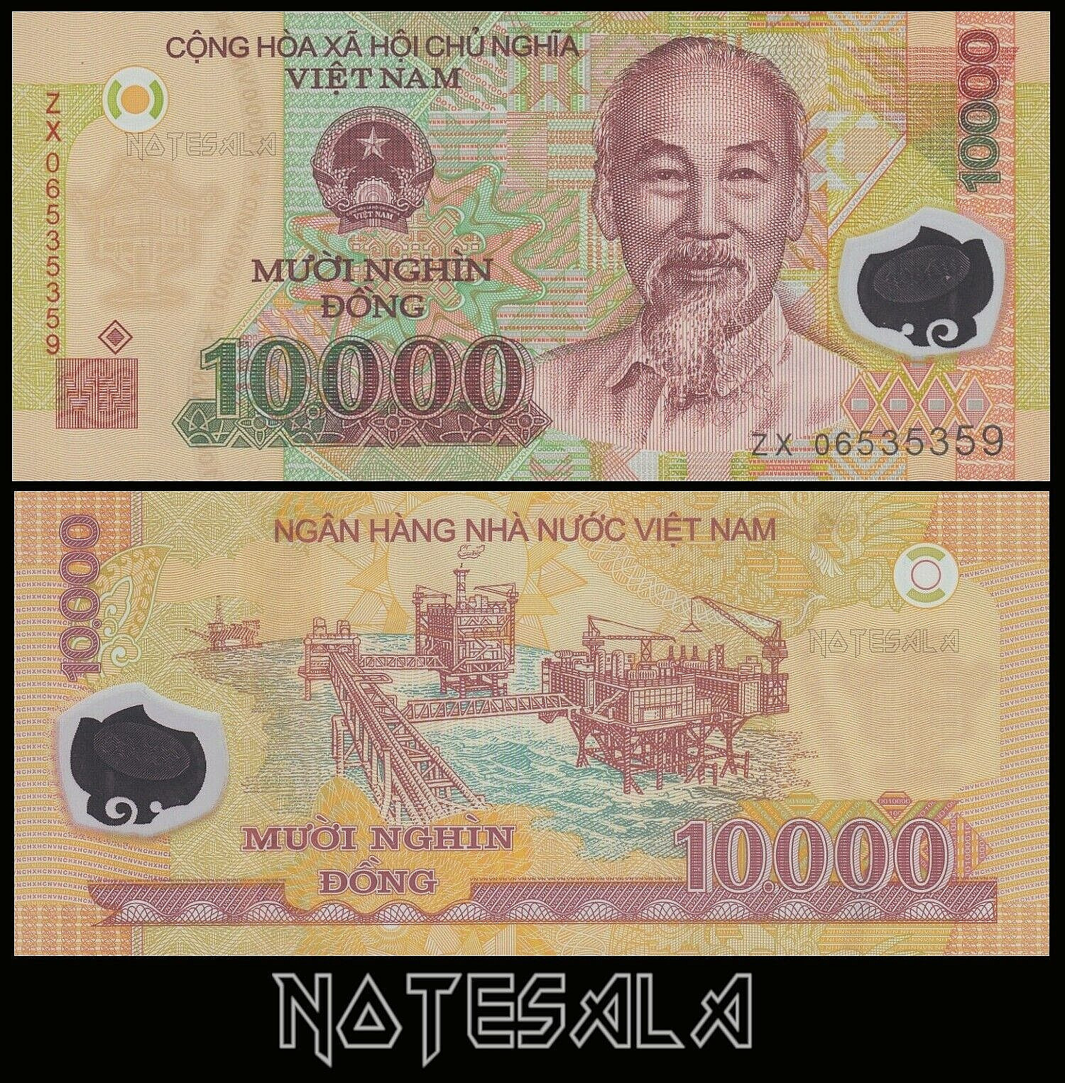 VIETNAM 10000 10,000 DONG 2006 Pick-119a PREFIX ZX POLYMER NEW-UNC