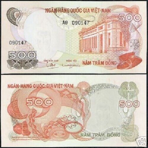 VIETNAM South 500 DONG P-28 1970 Central Bank Currency UNC Vietnamese VND NOTE