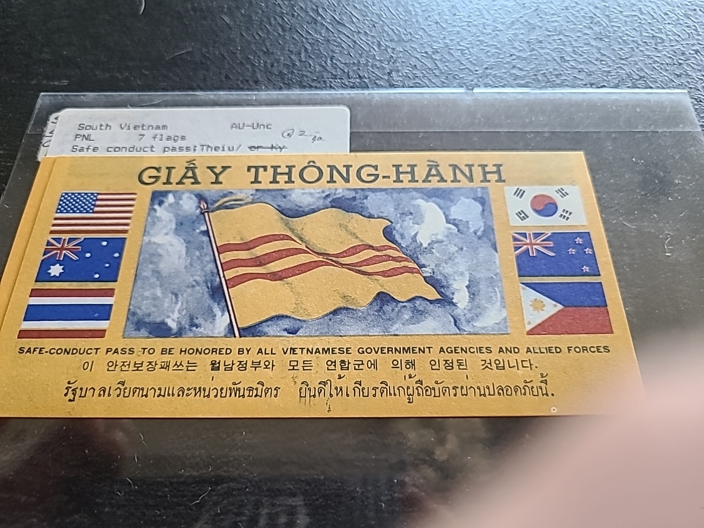 Vietnam War (South) Safe-Conduct Pass Allied Forces