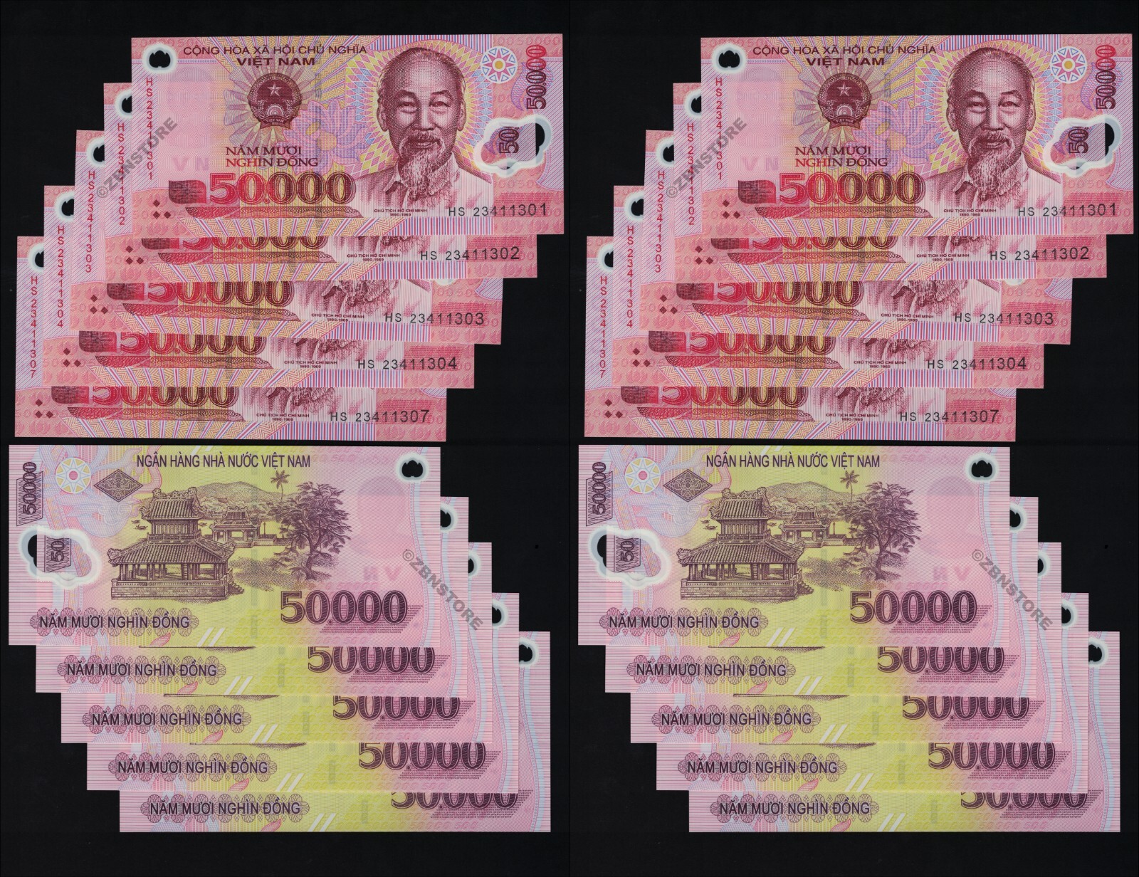 1 Million Vietnam Dong VND Total UNC 30 Uncirculated Banknotes + Certificate COA