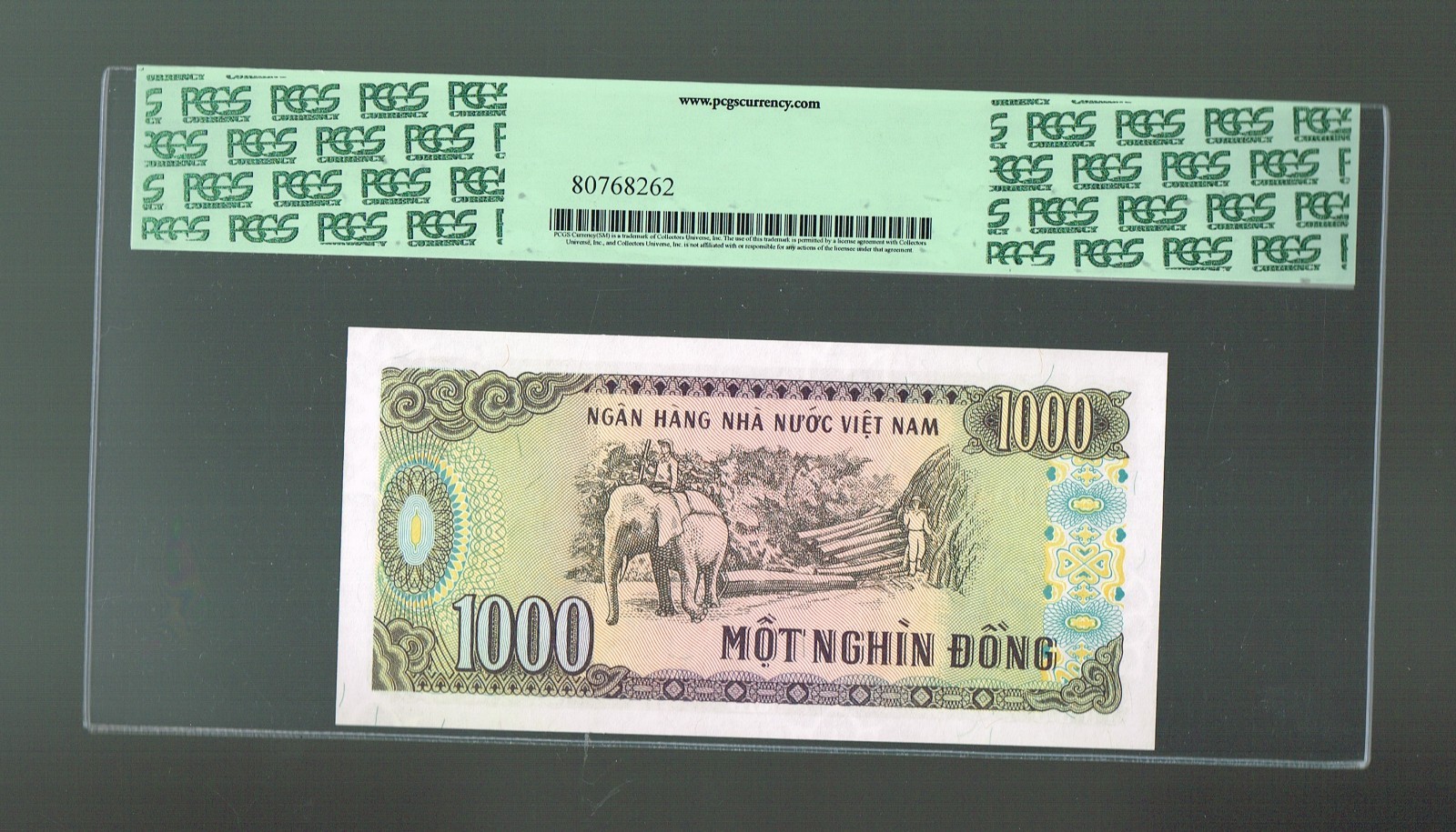 VIET NAM 1000 Dong 1988 STATE BAN of Viet Nam PCGS 66PPQ + CHU HOI PASS