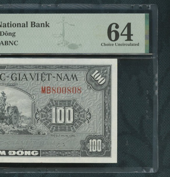ND (1955) Viet Nam – South, National Bank 100 dong Pick# 8a PMG 64