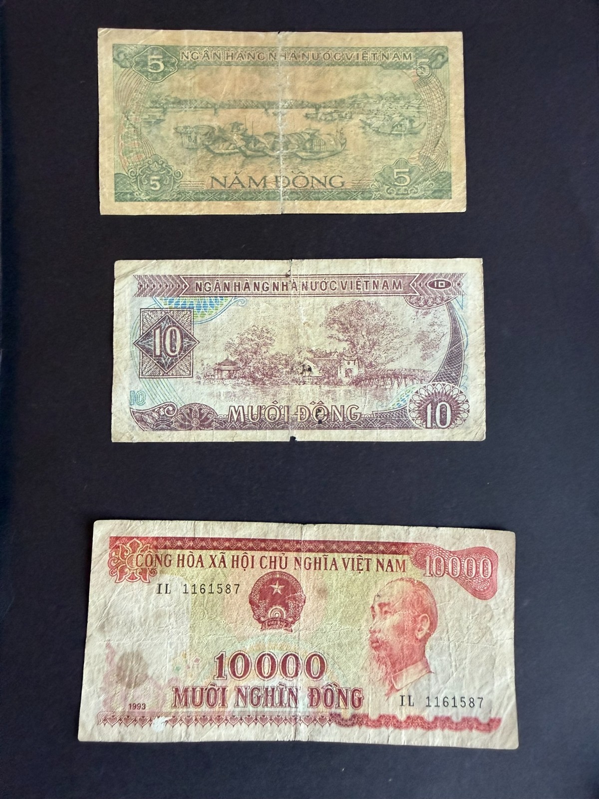 Old Vietnam Banknotes Bundle Lot (6 Notes) Circulated Significant Wear