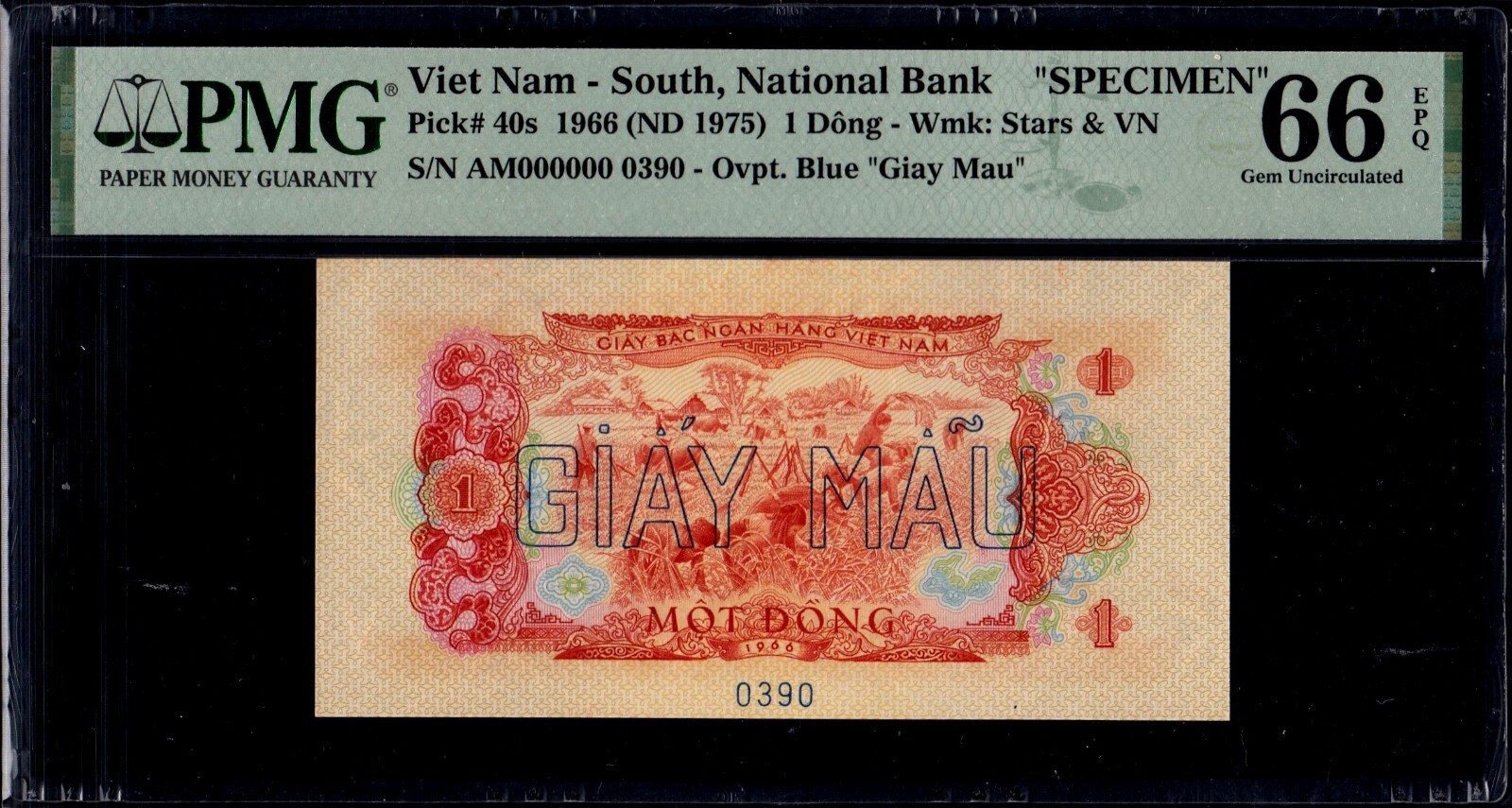 Vietnam 1 Dong 1958 P40s PMG66