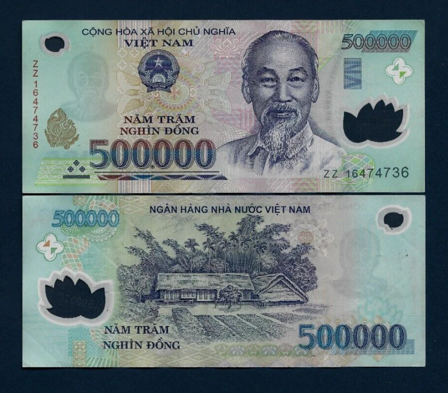 VIETNAM 500000 DONG P-124 2003-2027 x 1 Pcs ZZ Replacement POLYMER Currency NOTE