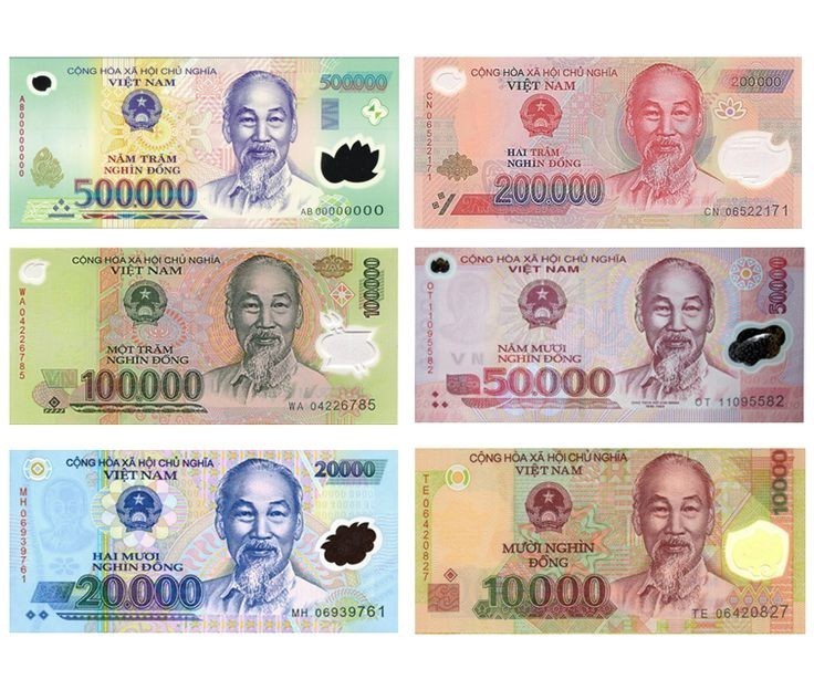 Vietnam Banknotes 10000 to 500000 Dong 10K-500K Uncirculated UNC Set of 6