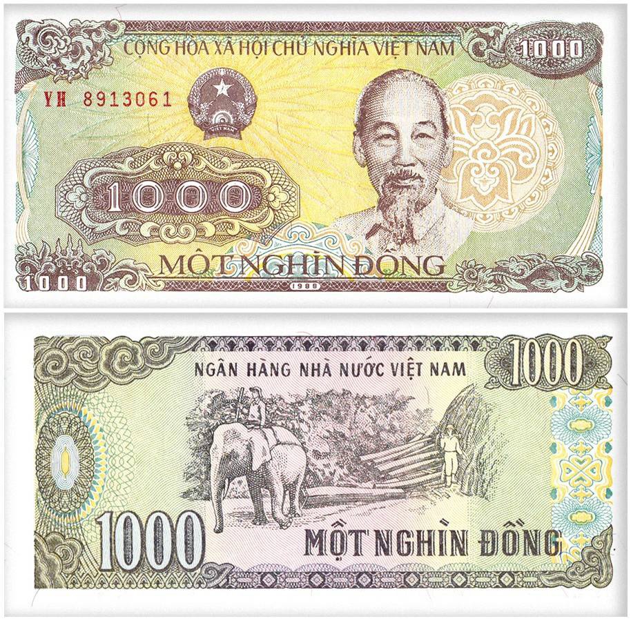 Vietnam 500-10000 Dong 4 Pieces Set, 1988-2020, UNC X 100 PCS