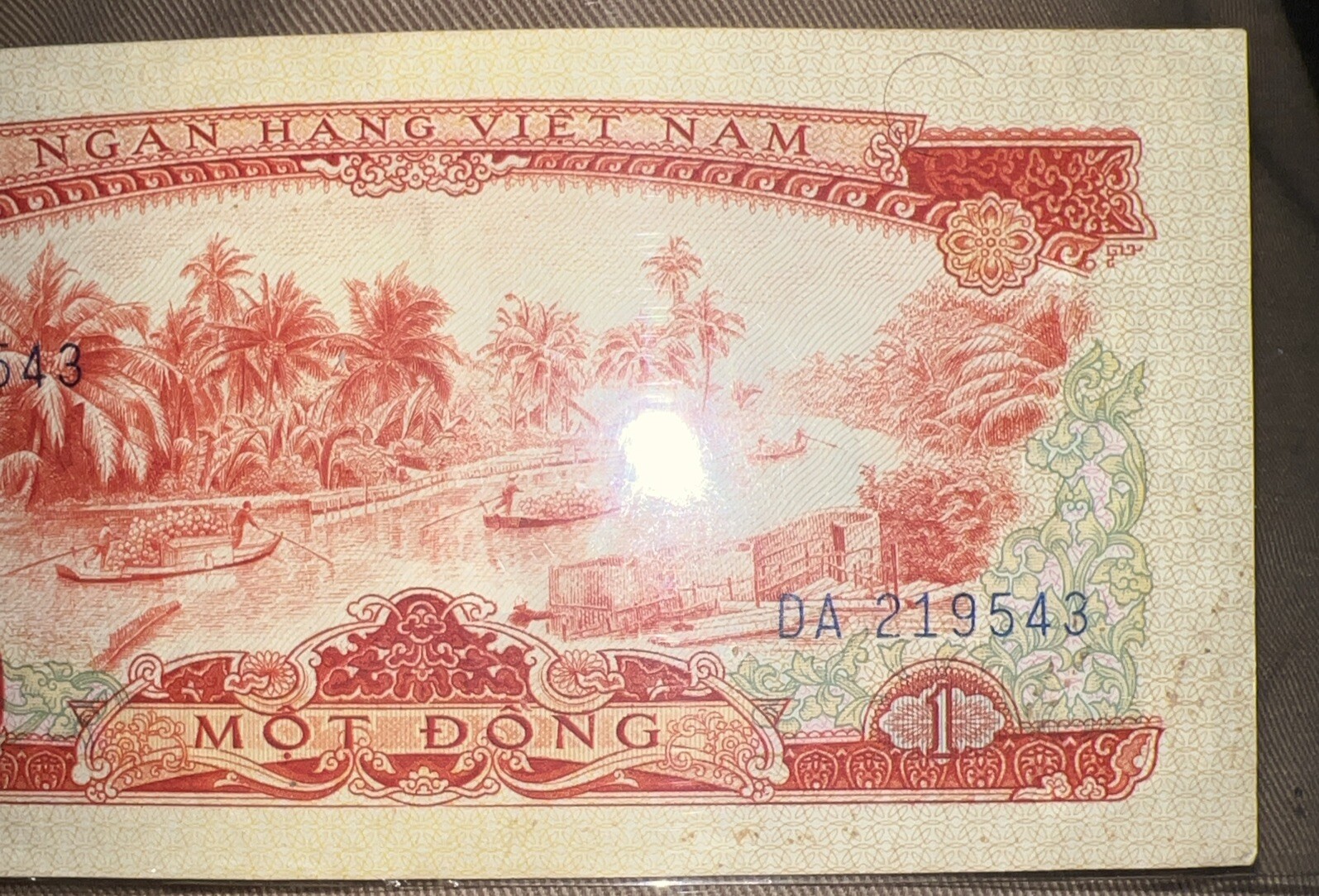 See Photos. South Vietnam, 1 dong, 1966 (1975), Rice Fields, Mecong River